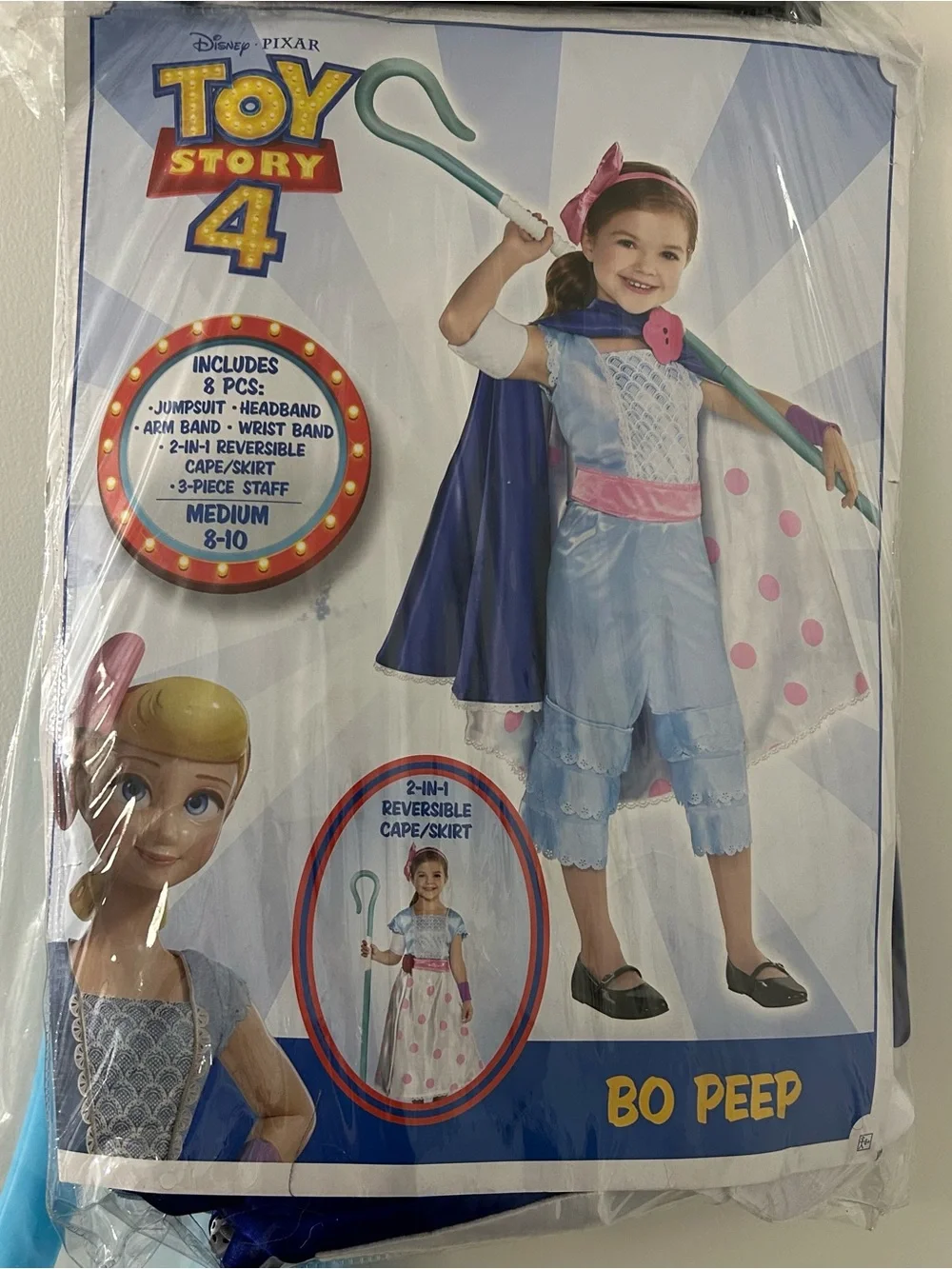 Disney Bo Peep Toy Story 4 Costume - Light Blue, Pink, White, Purple - Picture 2 of 10